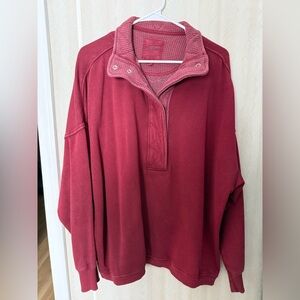 Aerie Getaway Quarter Snap Sweatshirt